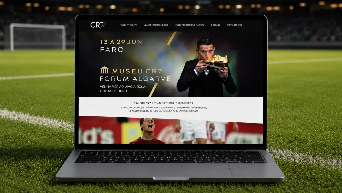 Itinerant CR7 Museum design concept mockup on a mobile screen